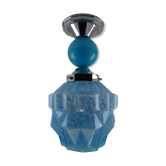 Lampe suspension plafonnier double globe verre clichy bleu