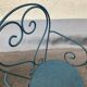 1 Table and 2 wrought iron garden chairs 1950 vintage