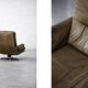 Vintage Mid-Century German Modern Leather Lounge Swivel Chair, 1960s