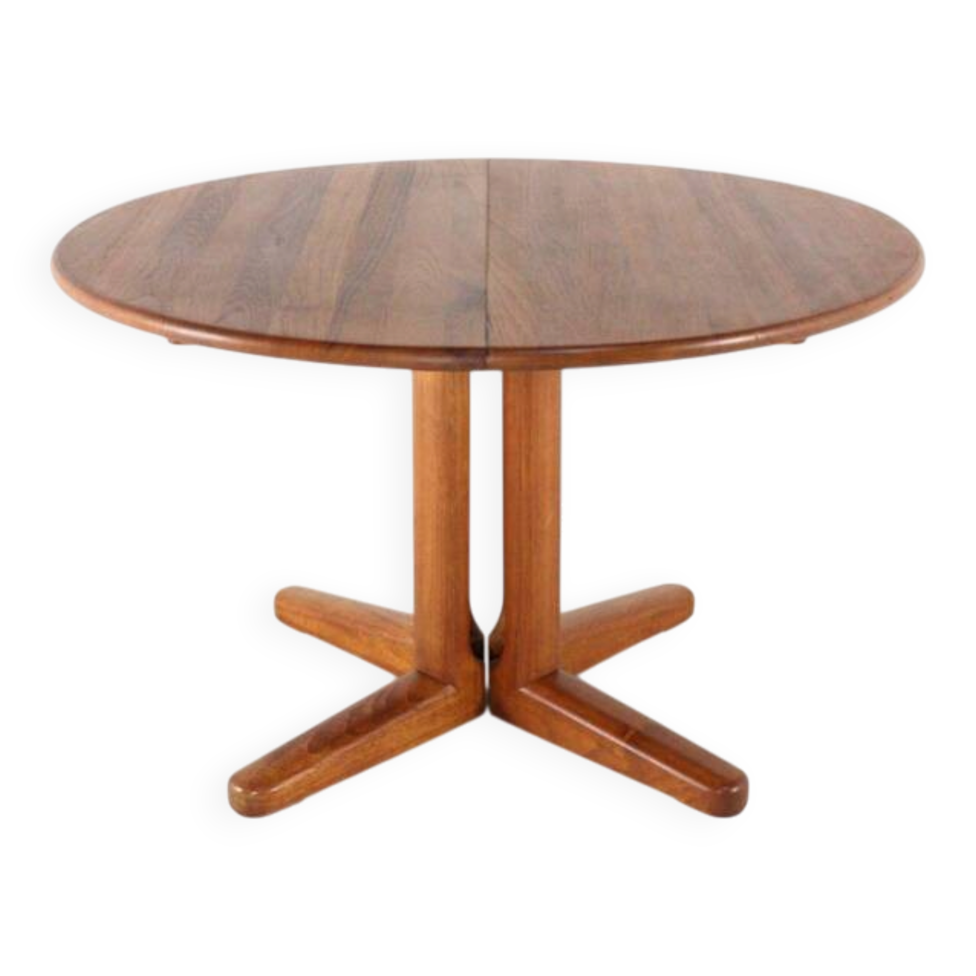 Danish round 2x extendable dining table 'Sindal' - teak