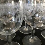 Product BHV Series of 6 glasses chiseled mid-XXth.