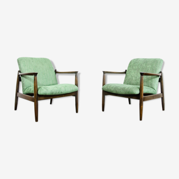 Pair of gfm-64 armchairs by edmund homa 1960's
