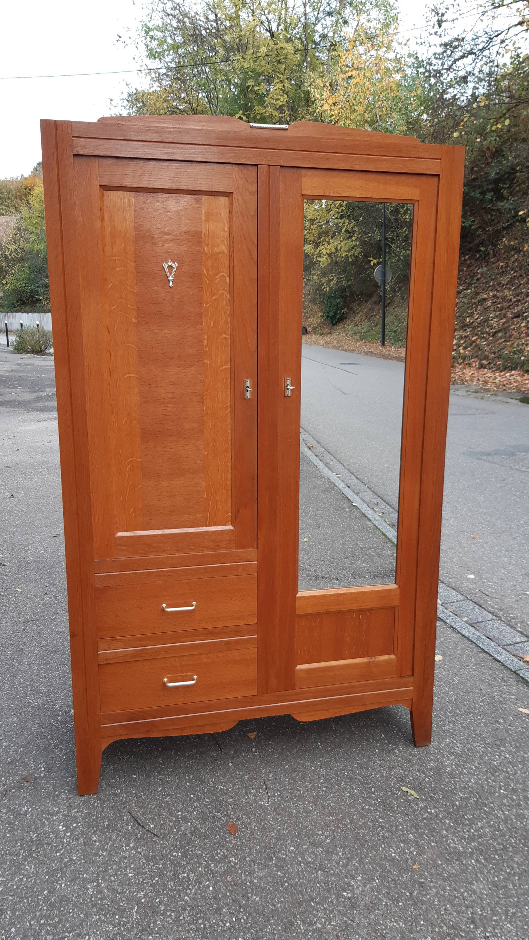 Parisian golden oak cabinet 1950