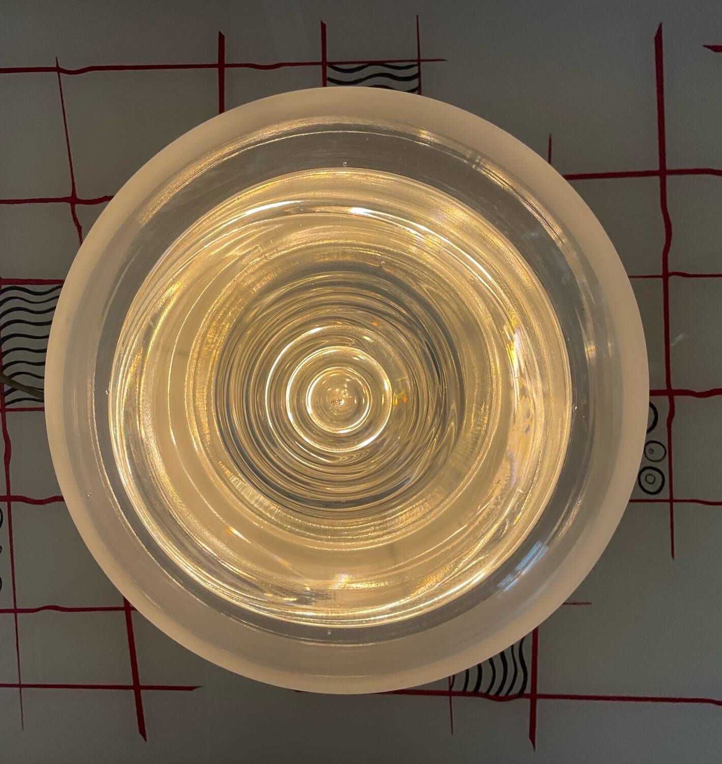 Peill & Putzler Space Age wall lamp in glass and chrome-plated metal
