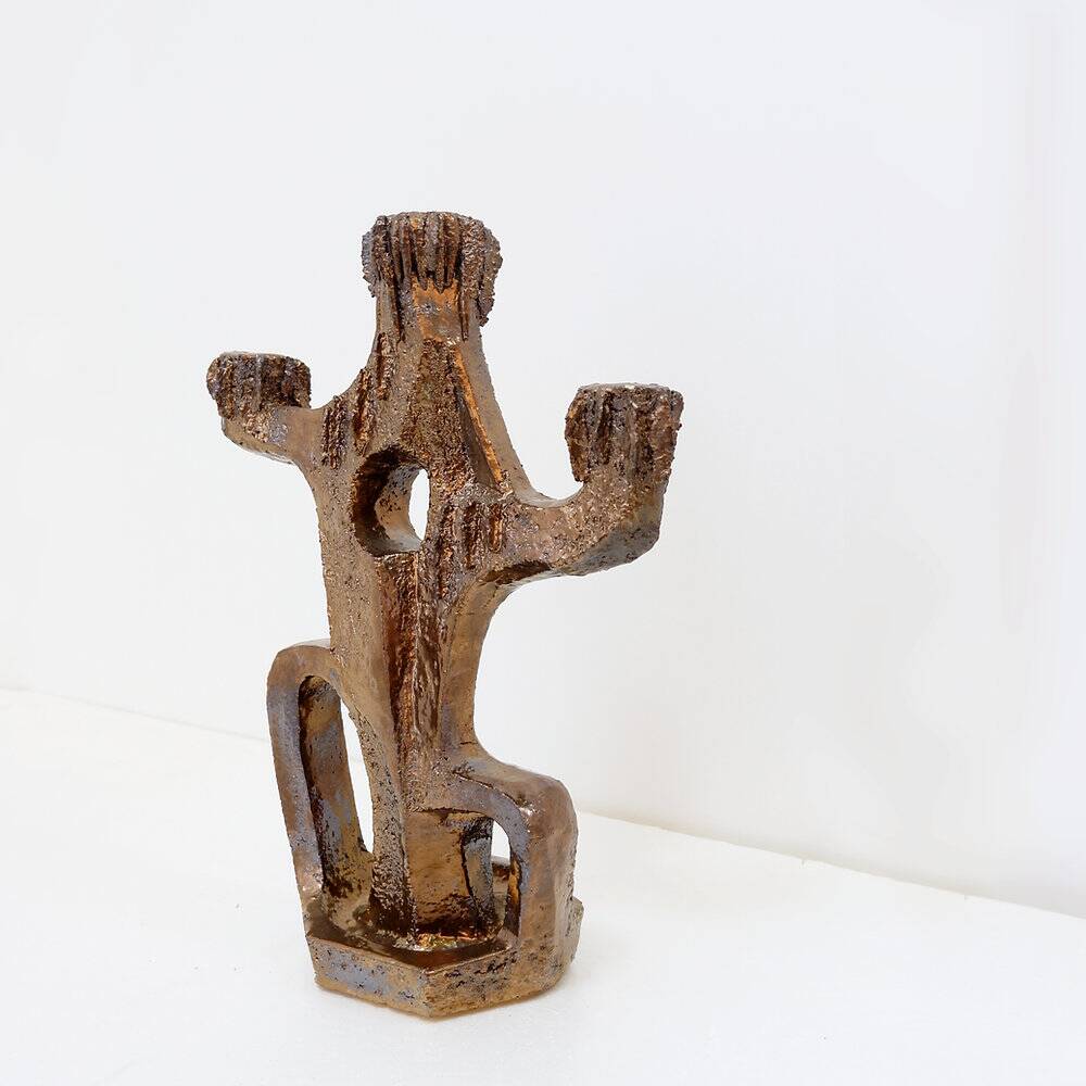 Sculptural ceramic candlestick by Walter Van Den Panhuyzen - 1970s