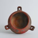 Studio Pottery Three-Handled Earthenware Ceramic Vessel