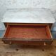 Small miniature table chest in oak and marble.