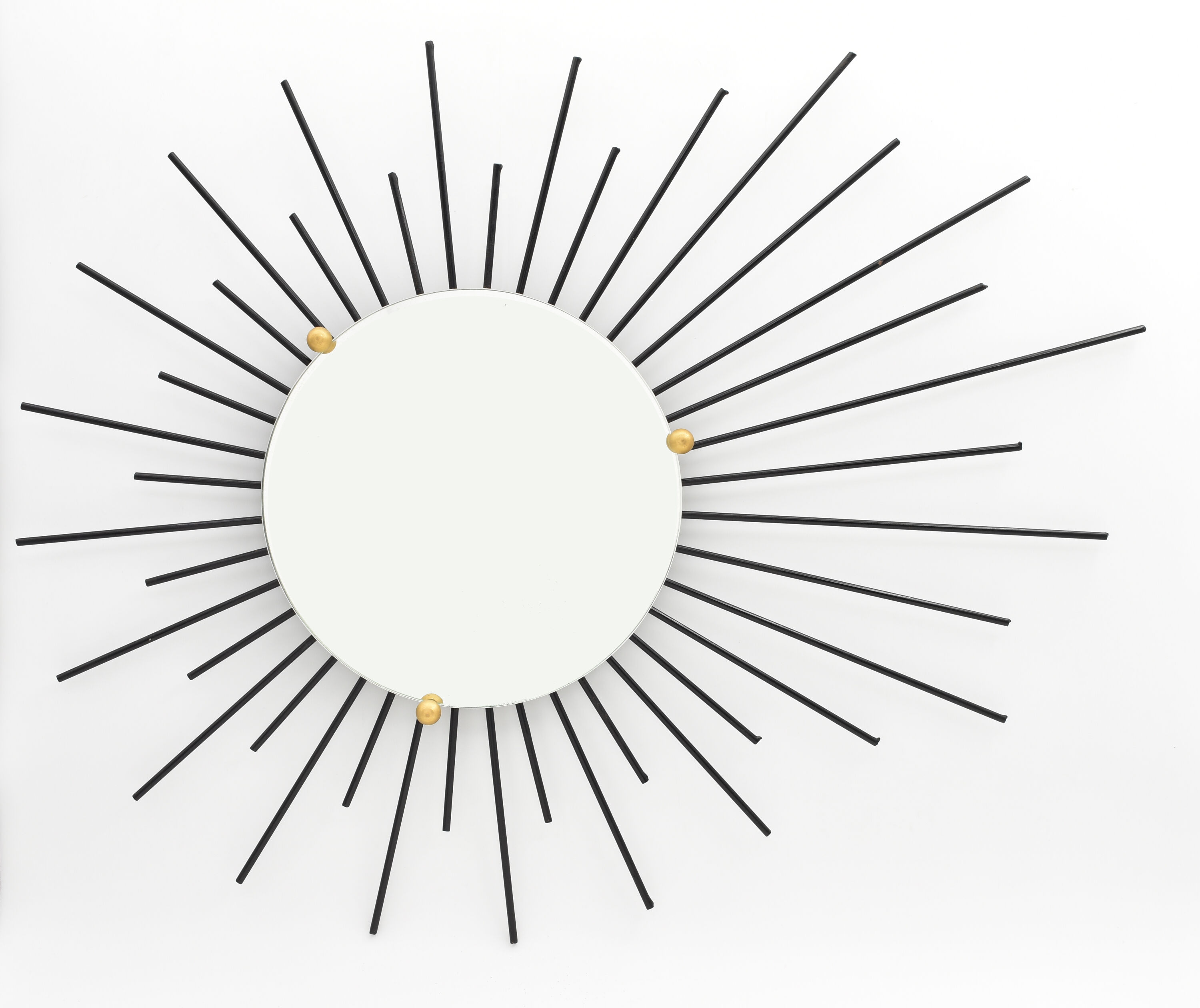 Sun vintage black iron mirror 72x57cm