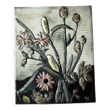 Ceramic Wall picture by Ruscha - handmade in the 70s - marked - vintage