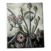 Ceramic Wall picture by Ruscha - handmade in the 70s - marked - vintage