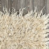 Tapis vintage en laine neutre beige ivoire 3x7, 112x223 cm SK 70381