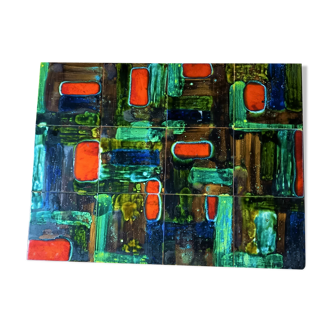 Original painting from the 1950s, ceramic squares.