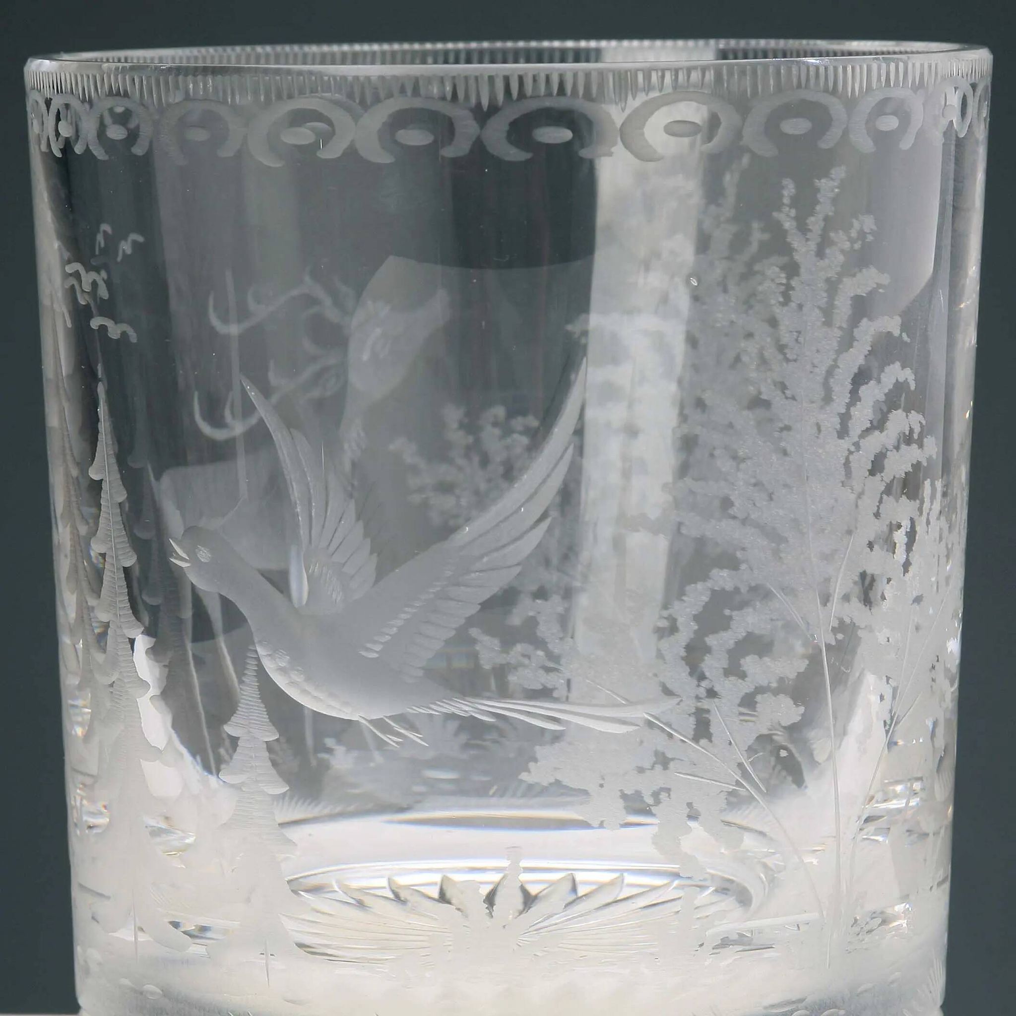 Vintage Val Saint Lambert crystal ice bucket, Belgium, 1930s-40s.