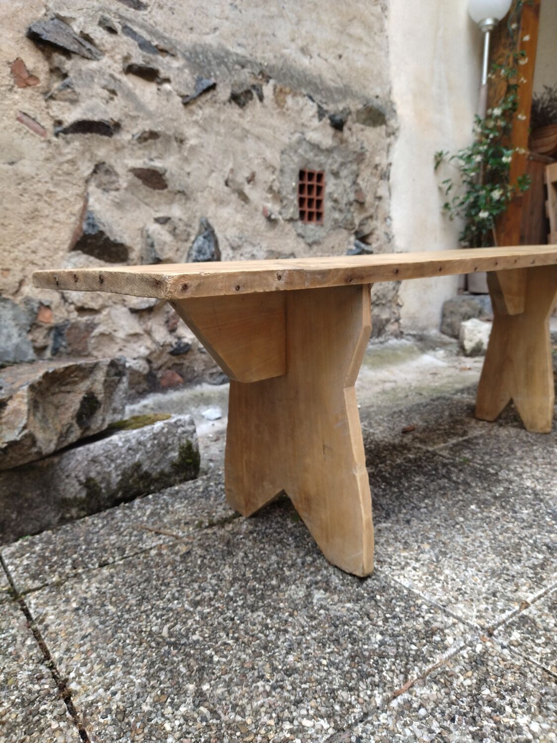 Beech farm bench