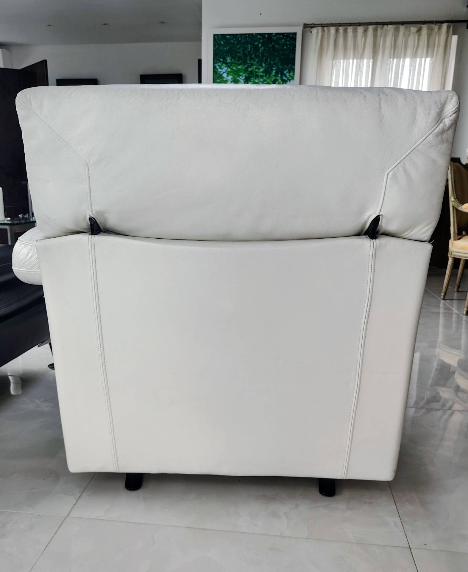 B & B Italia armchair model Arca from the 1980s in leather by Paolo Piva.