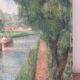 Canal stroll, oil on canvas signed