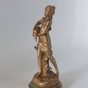 Old Regule Statuette The Source Auguste Moreau Base Green Onyx 19 cm