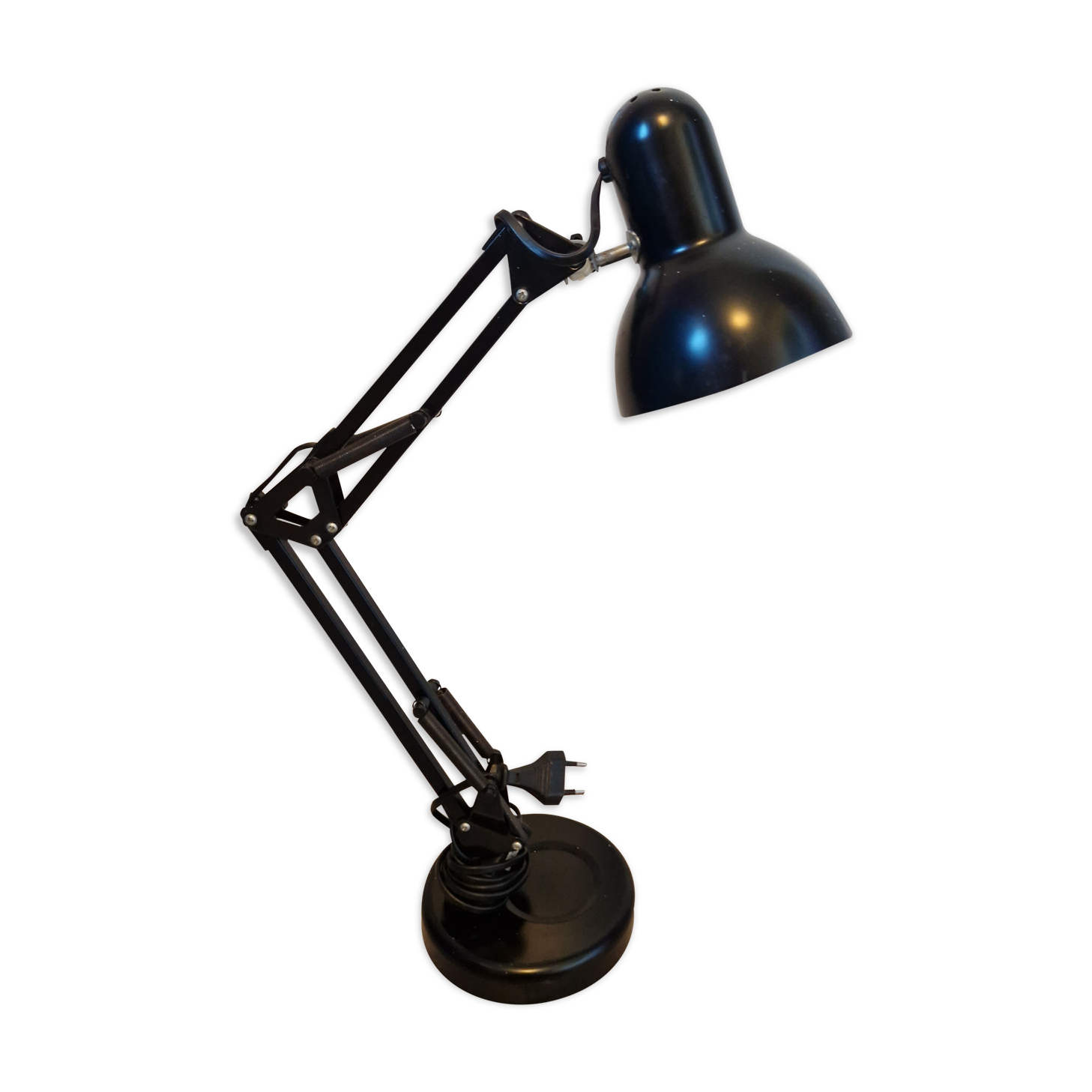 Black vintage articulated desk lamp