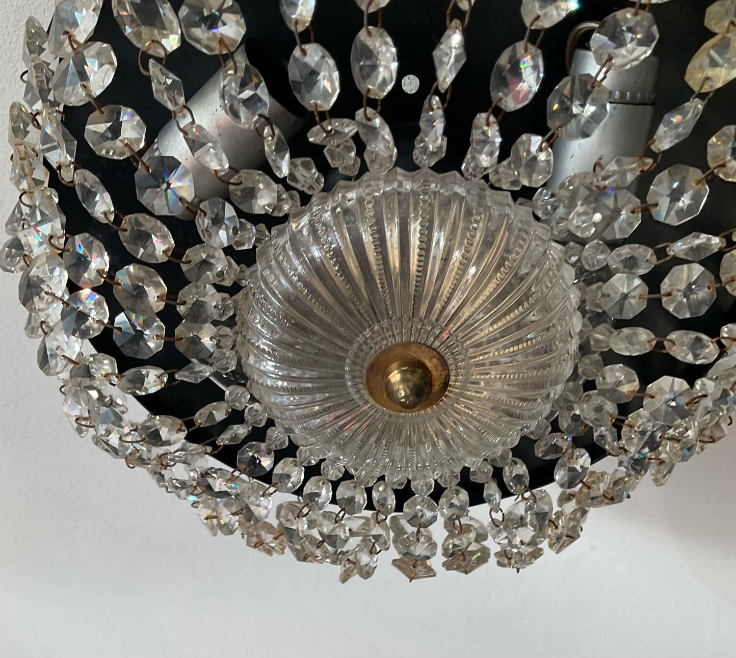 Ceiling lamp with tassels of the 70s