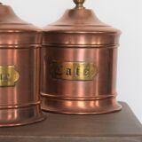 Trio of copper spice pots