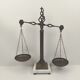 Decorative brass scale with marble base 52 cm