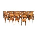 Set of 25 chairs Bistro Baumann bentwood year 1950 / 1960. vintage
