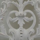 Pair of white patinated wood wall lamps
