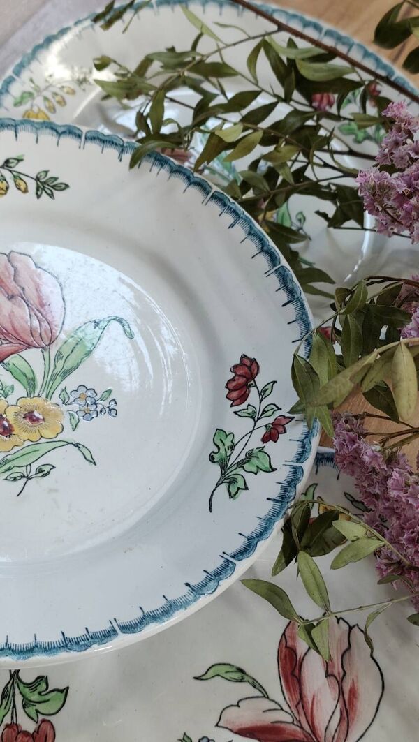 Lot de 6 assiettes à dessert Terre de fer polychromes
