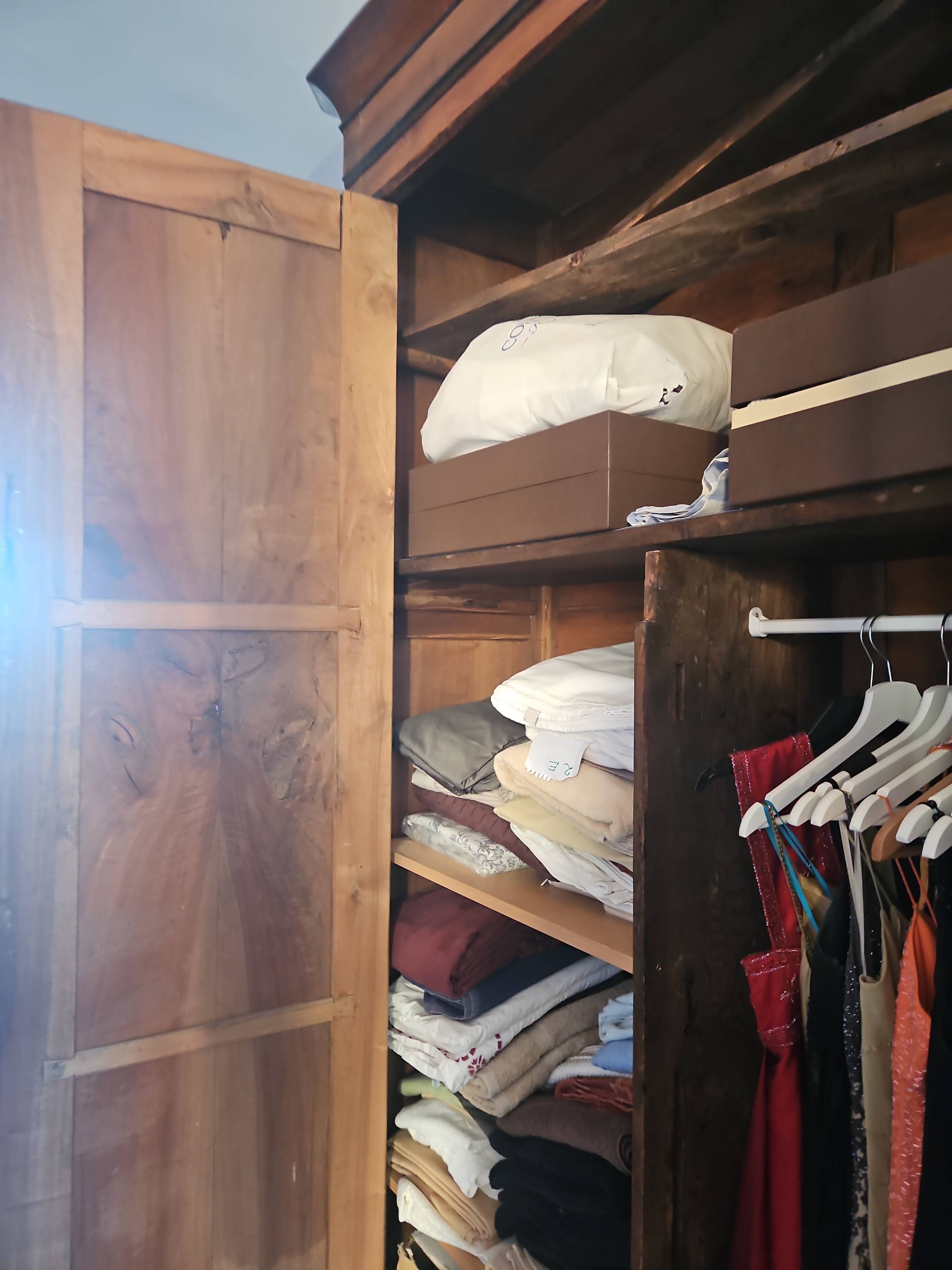 Walnut wardrobe, late 19th century