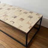 Table basse en céramique et métal