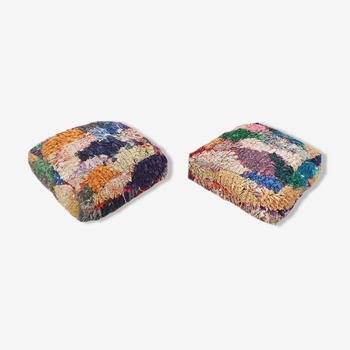 Ensemble de 2 poufs marocains Bouchourite