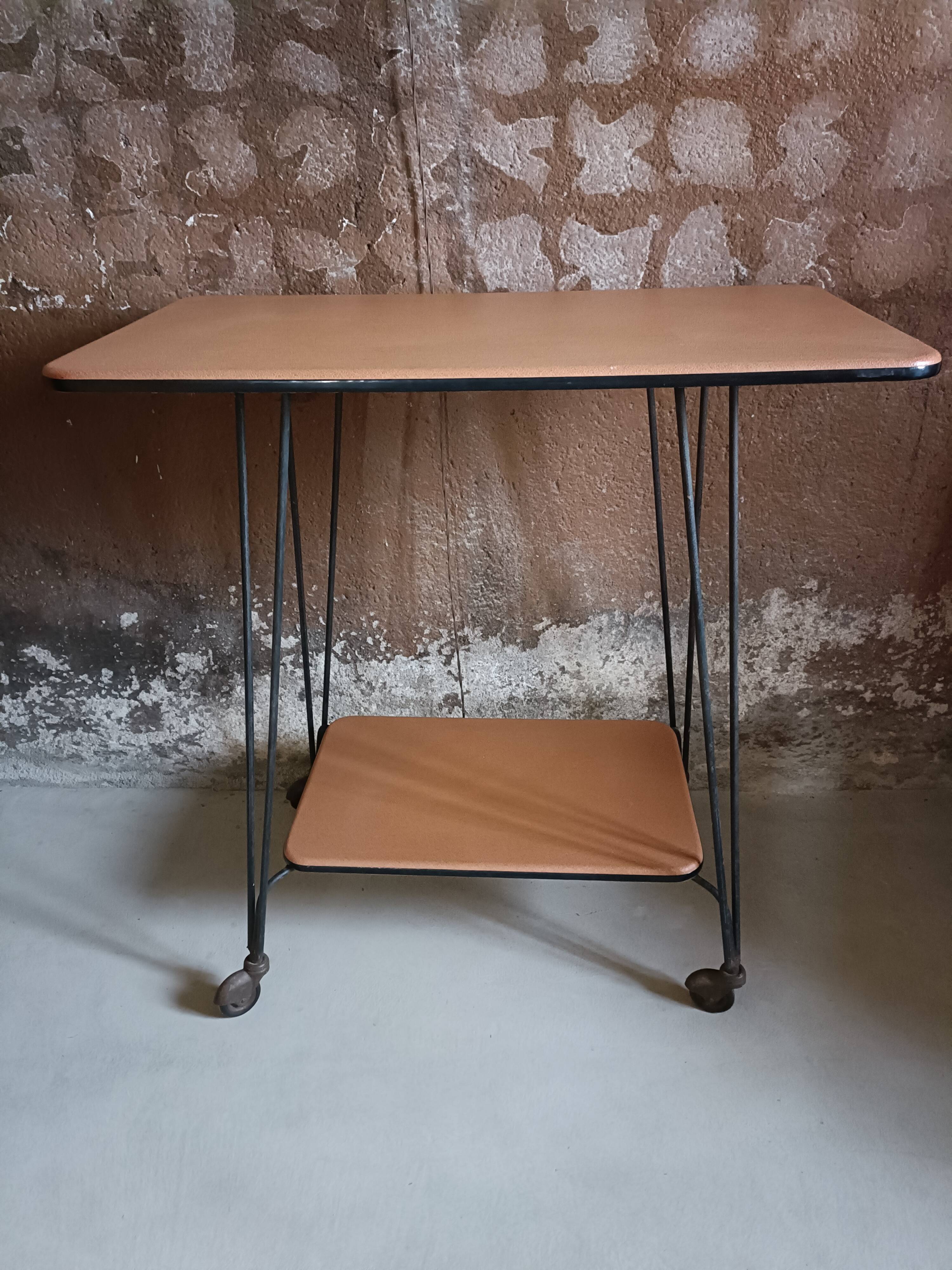 Side table, trolley on wheels