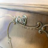 Vintage Baroque Solid Walnut Dresser with Inlaid Designs, Italy