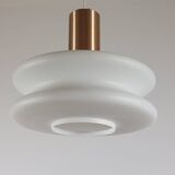 Vintage opal glass suspension in futuristic style, mid-century.