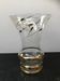 Vase verrerie d’art Beaulieu verre décor fleurs doré vintage