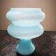 Abat-jour bleu tulipe globe verre design 1970 pop-art vintage