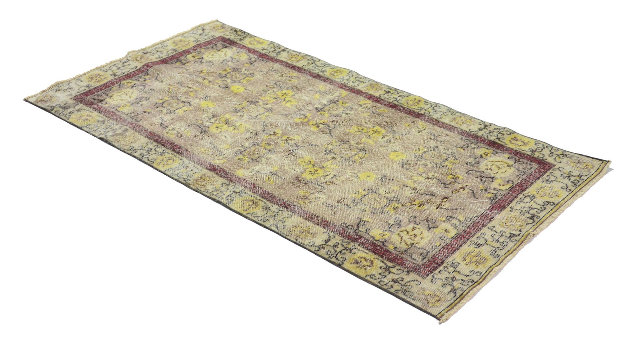 Anatolian handmade vintage rug 213 cm x 107 cm