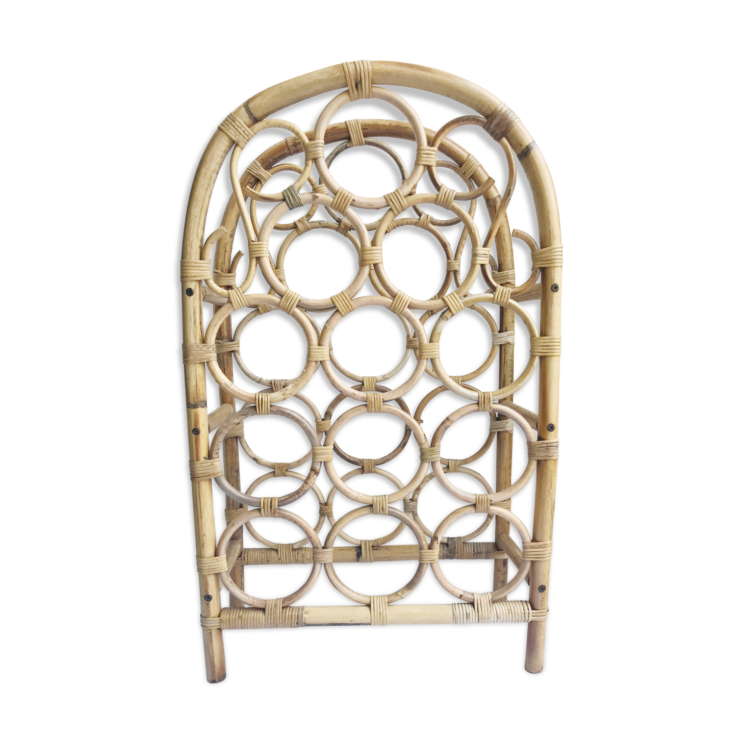Vintage rattan bottle holder