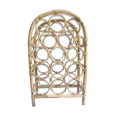Porte bouteilles vintage en rotin