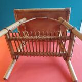 Rattan serving trolley