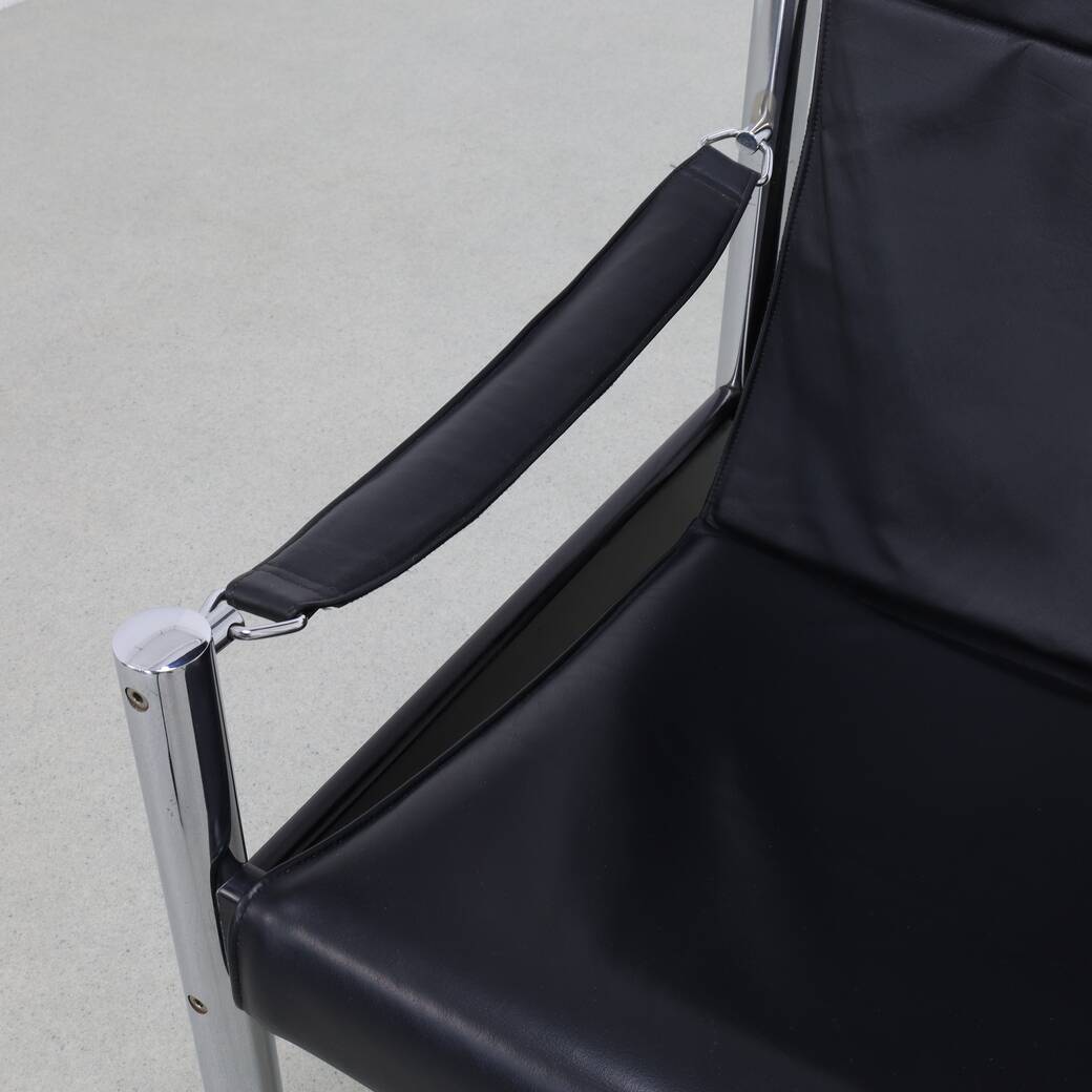 Lounge Chair in Leather and Chrome by Johanson Design Sweden, 1970s