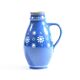 Blue handmade ceramic jug or vase Slovakian Folk Art, circa 1950