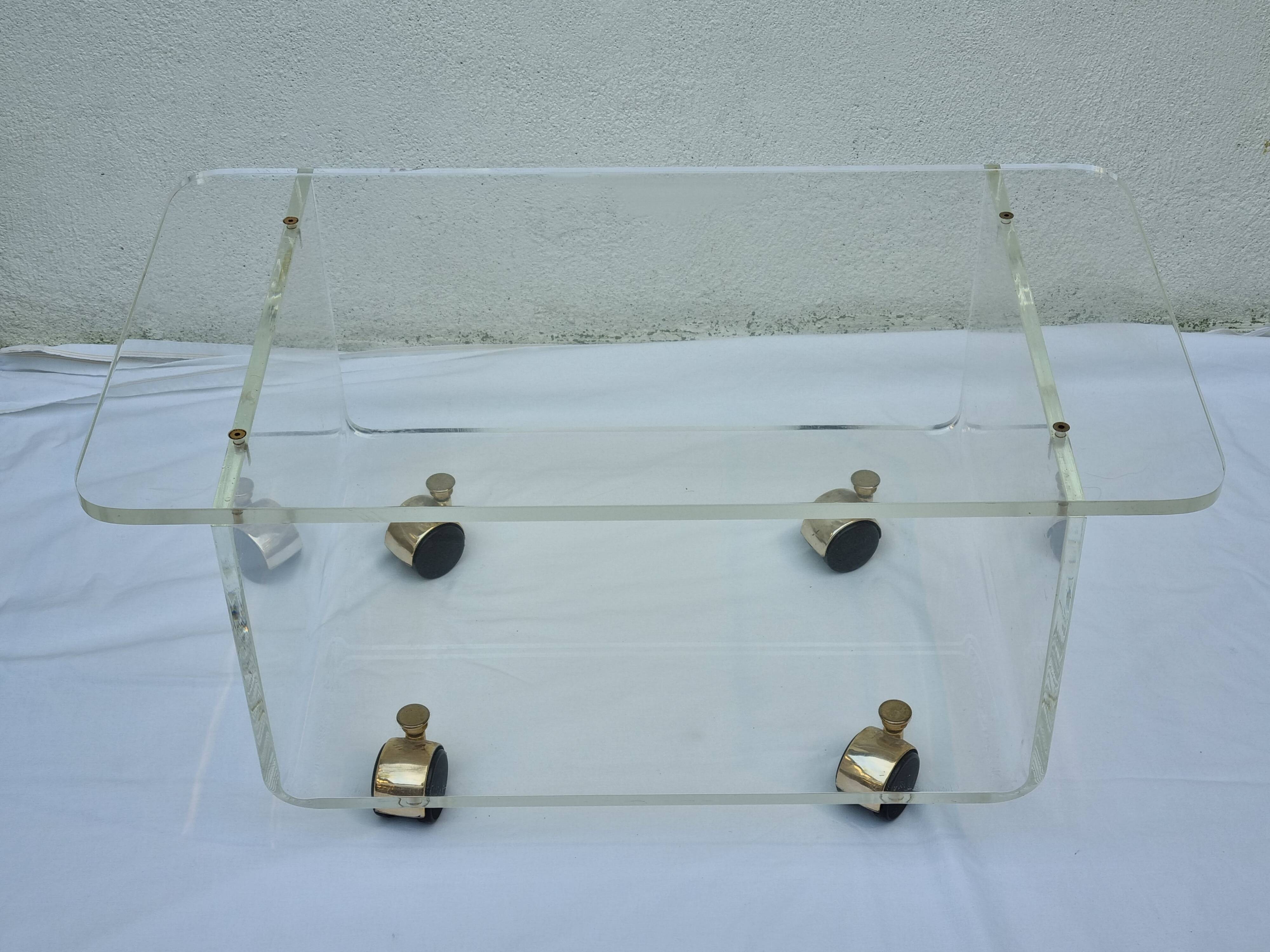 Plexiglas coffee table, David Lange design, 1970s