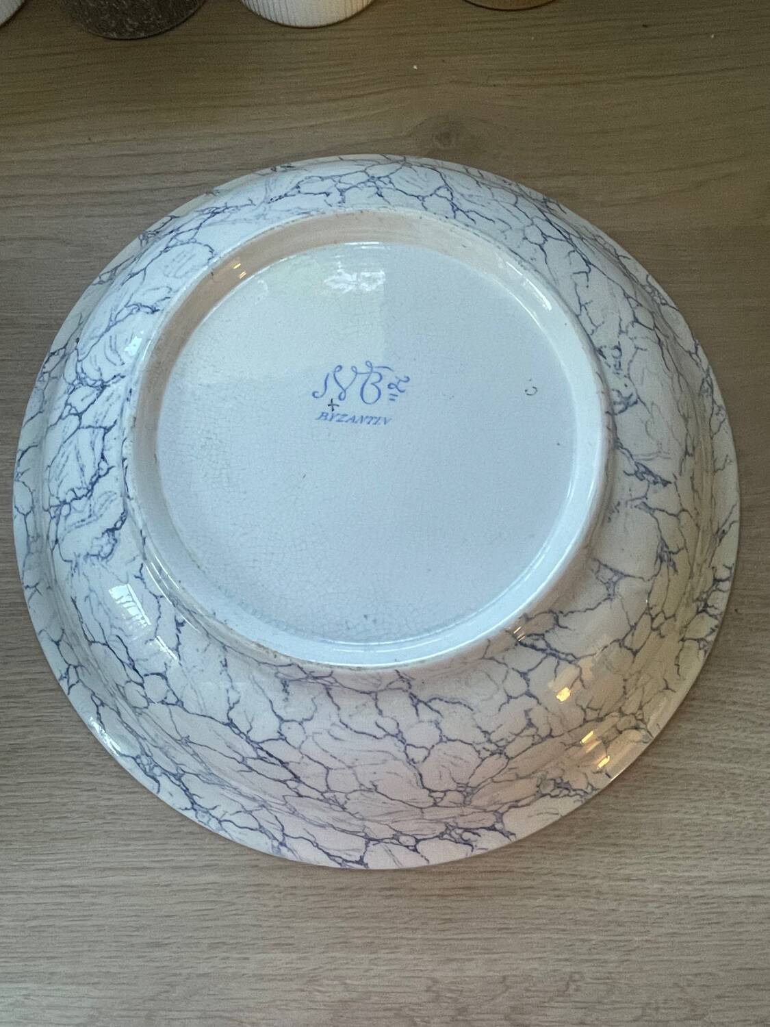 Old hollow iron earth dish J.Vieillard