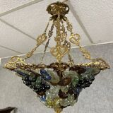 Multi-colored Murano glass grape chandelier circa 1950