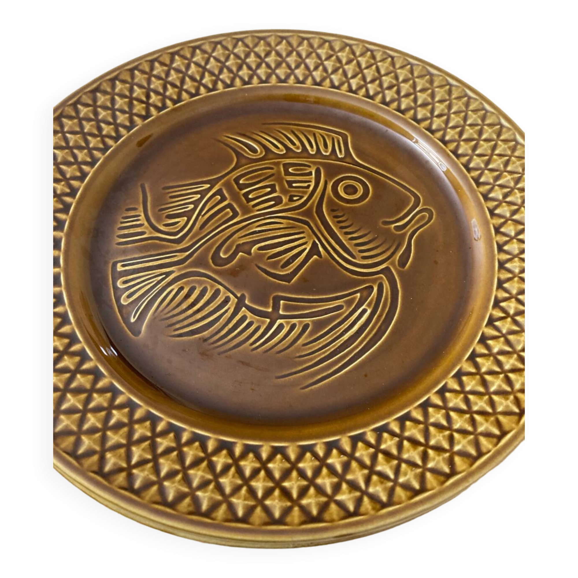 Fish plates Set of 12 Sarreguemines Digoin