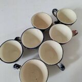 Set of 7 miniature Quimper earthenware cups