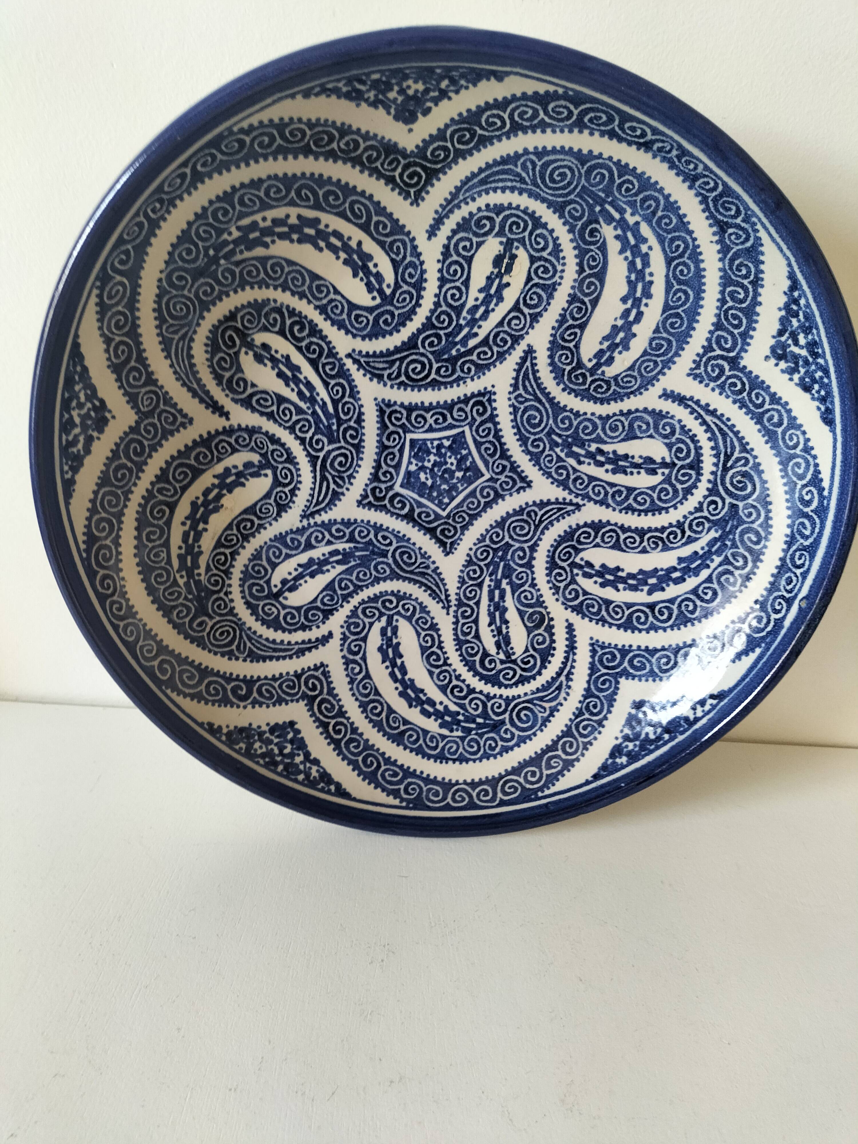 Large signed Moroccan bowl – Fez, in the style of the Serghini workshop
