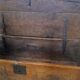 Antique marriage chest castle 17th century solid oak