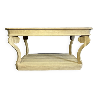 Raw oak draper table